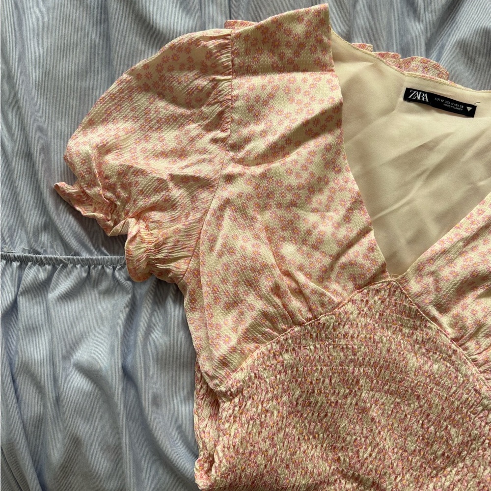 Mini Pink Floral Dress by Zara